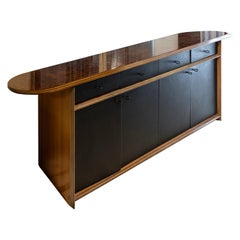 Afra e Tobia Scarpa Africa Serie Artona Maxalto Leather and wood Sideboard