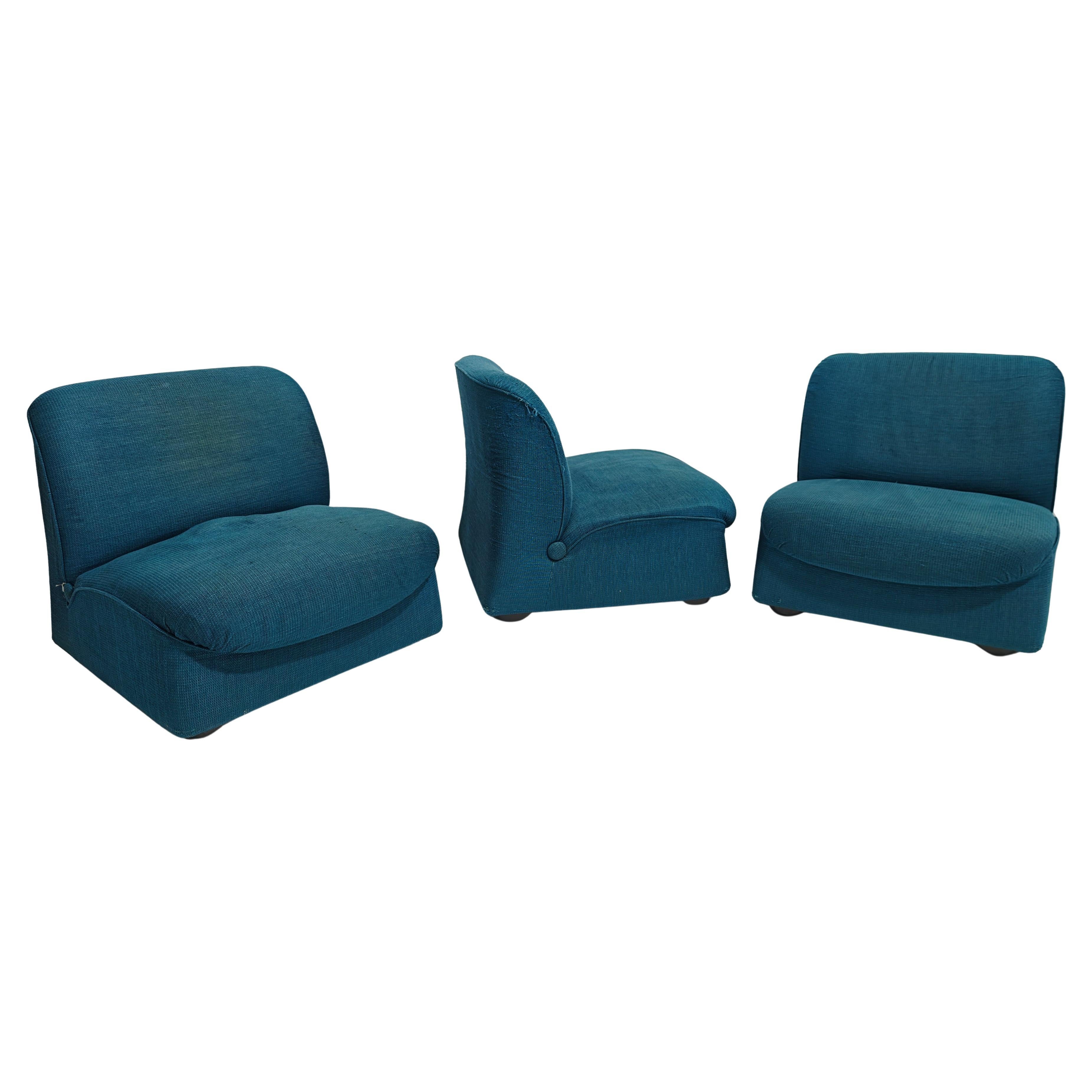 Afra e Tobia Scarpa für Cassina Sessel Model Ciprea Mid-Century 68s Satz von 3