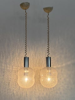 Italienische Bilobo-Glas-Pendelleuchten aus der Mitte des Jahrhunderts von Afra e Tobia Scarpa für Flos, 1960er Jahre