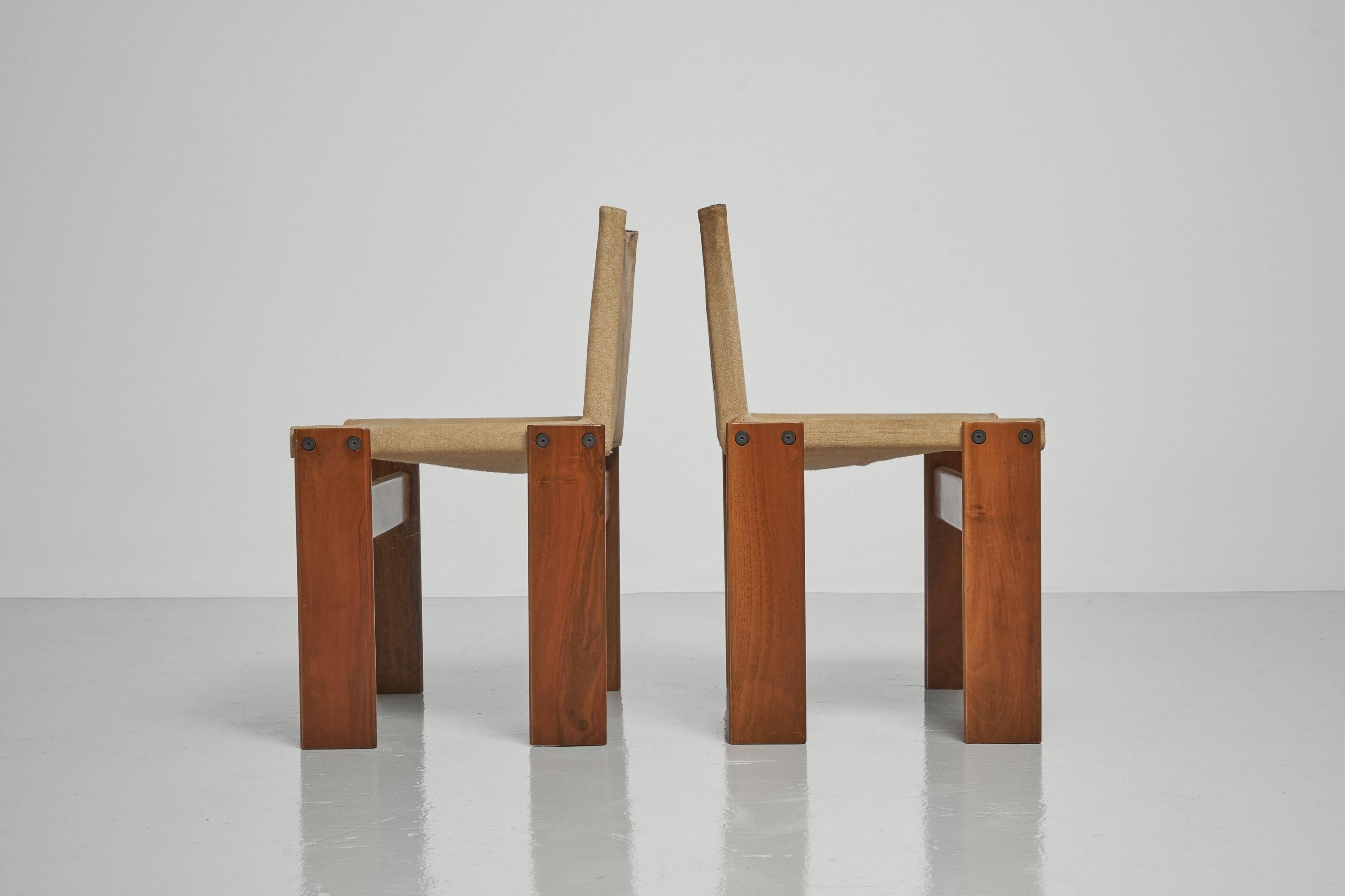 Afra e Tobia Scarpa Chaises Monk toile Molteni 1974 5