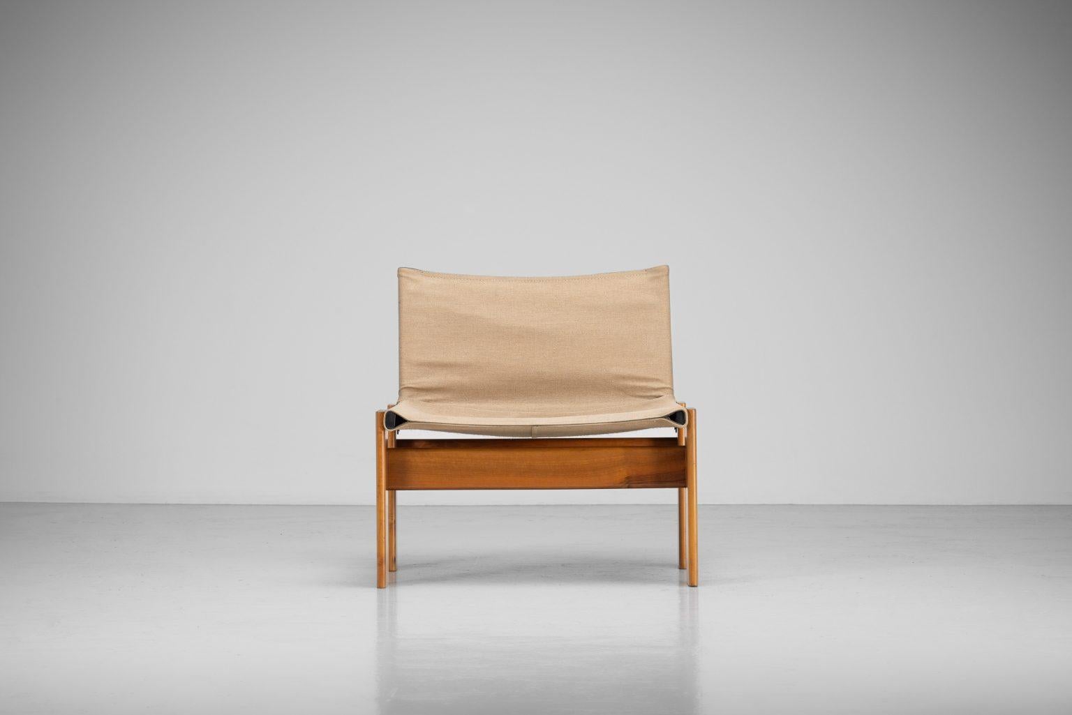 Afra e Tobia Scarpa Mönchsliegestuhl Molteni Italien 1974 (Moderne der Mitte des Jahrhunderts) im Angebot