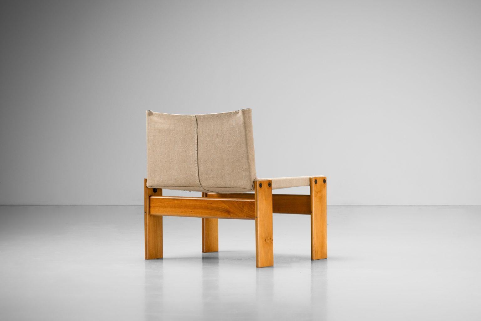 Afra e Tobia Scarpa Mönchsliegestuhl Molteni Italien 1974 (Ende des 20. Jahrhunderts) im Angebot