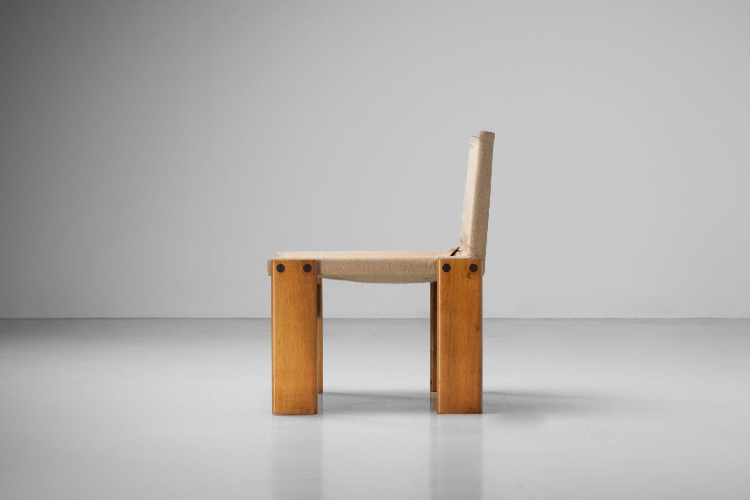 Afra e Tobia Scarpa Mönchsliegestuhl Molteni Italien 1974 (Leinwand) im Angebot