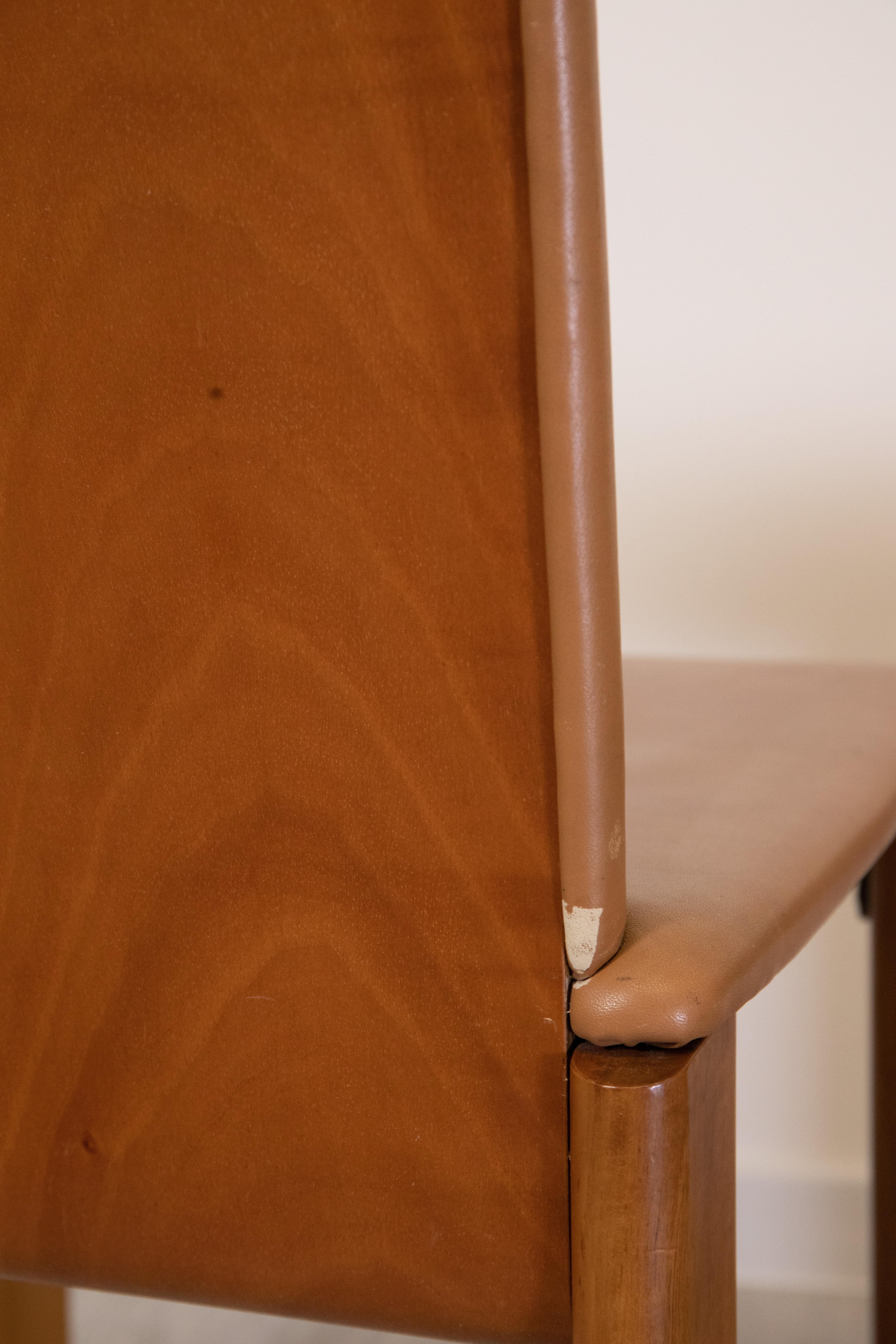 Afra et Tobia Scarpa pour Molteni - Ensemble de 4 chaises, 1980 en vente 7
