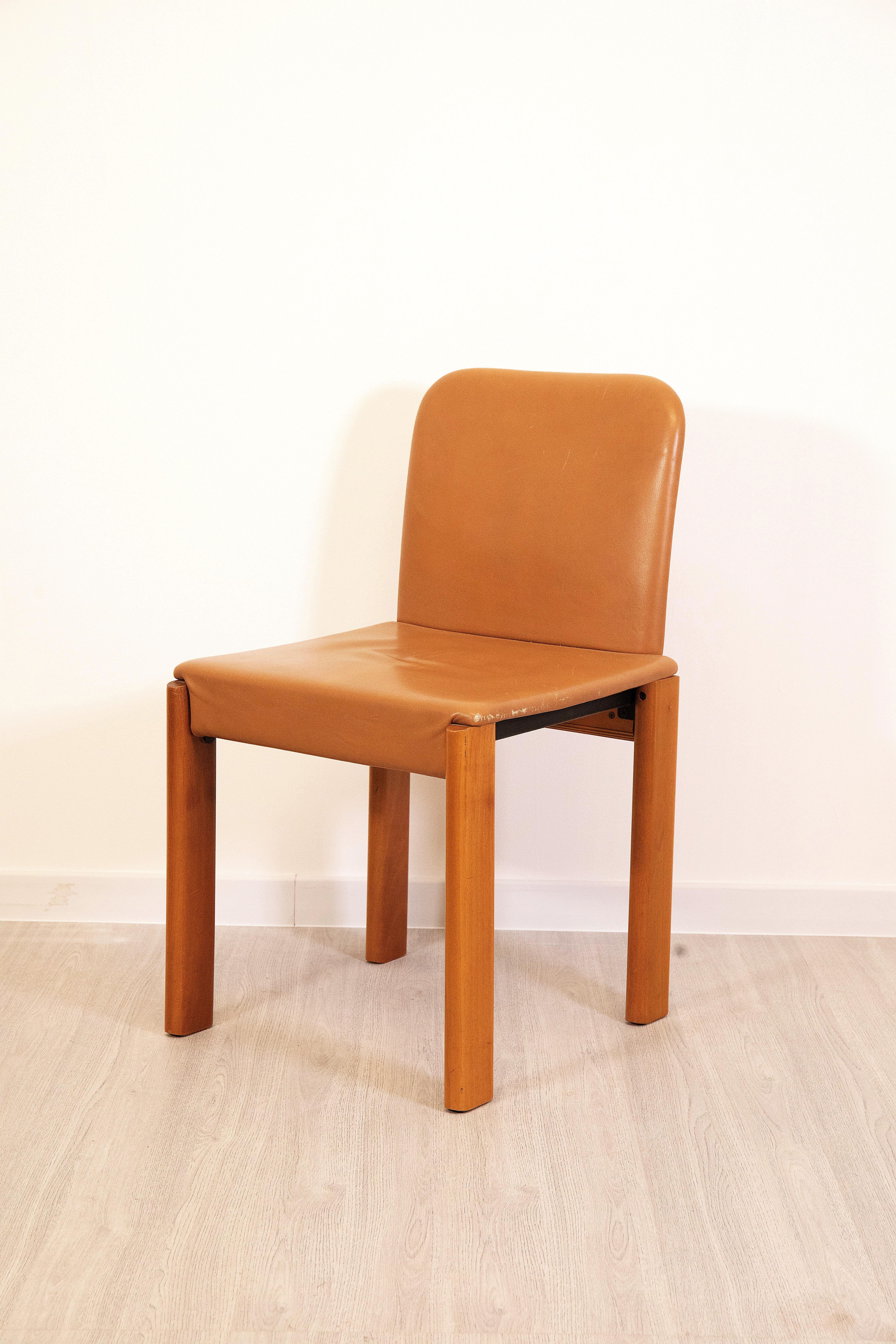 Afra et Tobia Scarpa pour Molteni - Ensemble de 4 chaises, 1980 en vente 2