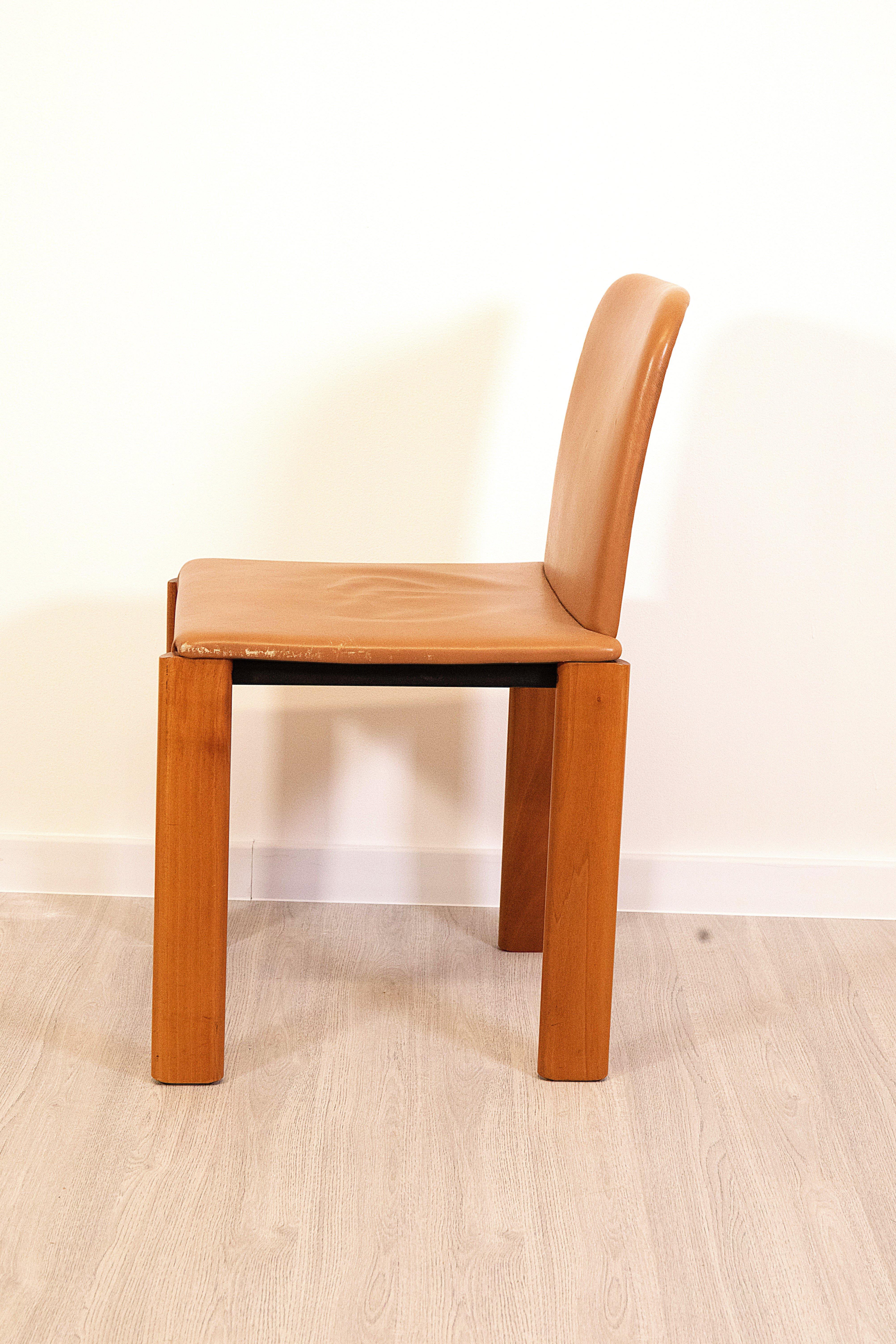 Afra et Tobia Scarpa pour Molteni - Ensemble de 4 chaises, 1980 en vente 3