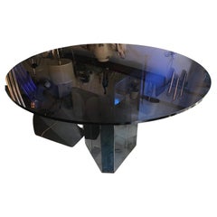 Afra e Tobia Scarpa Polygono table métallique verre BeB 1980 Italie