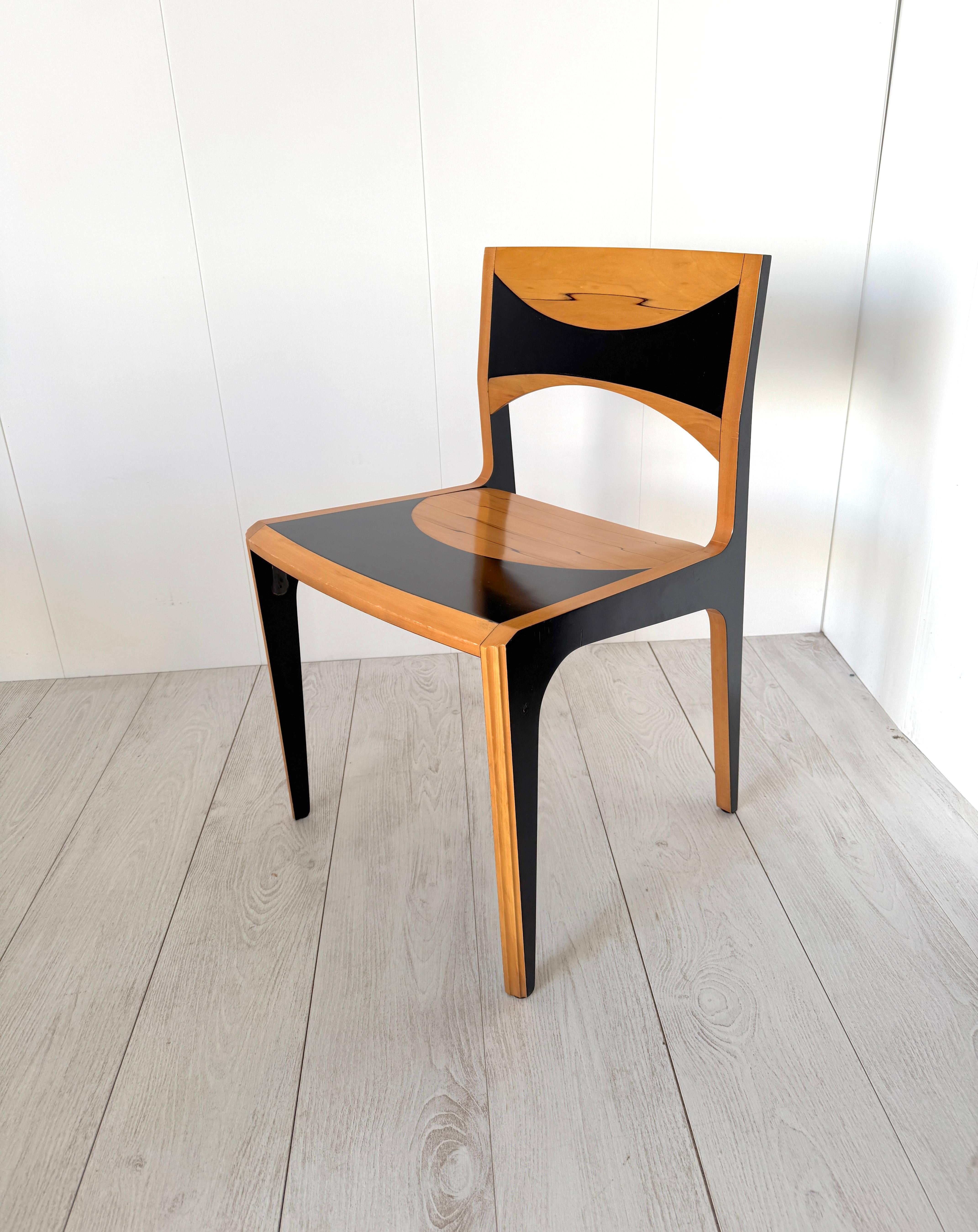 Afra und Tobia Scarpa, Sechs Stühle mod. Damasco, Prod. MaxAlto 70s (Holz) im Angebot
