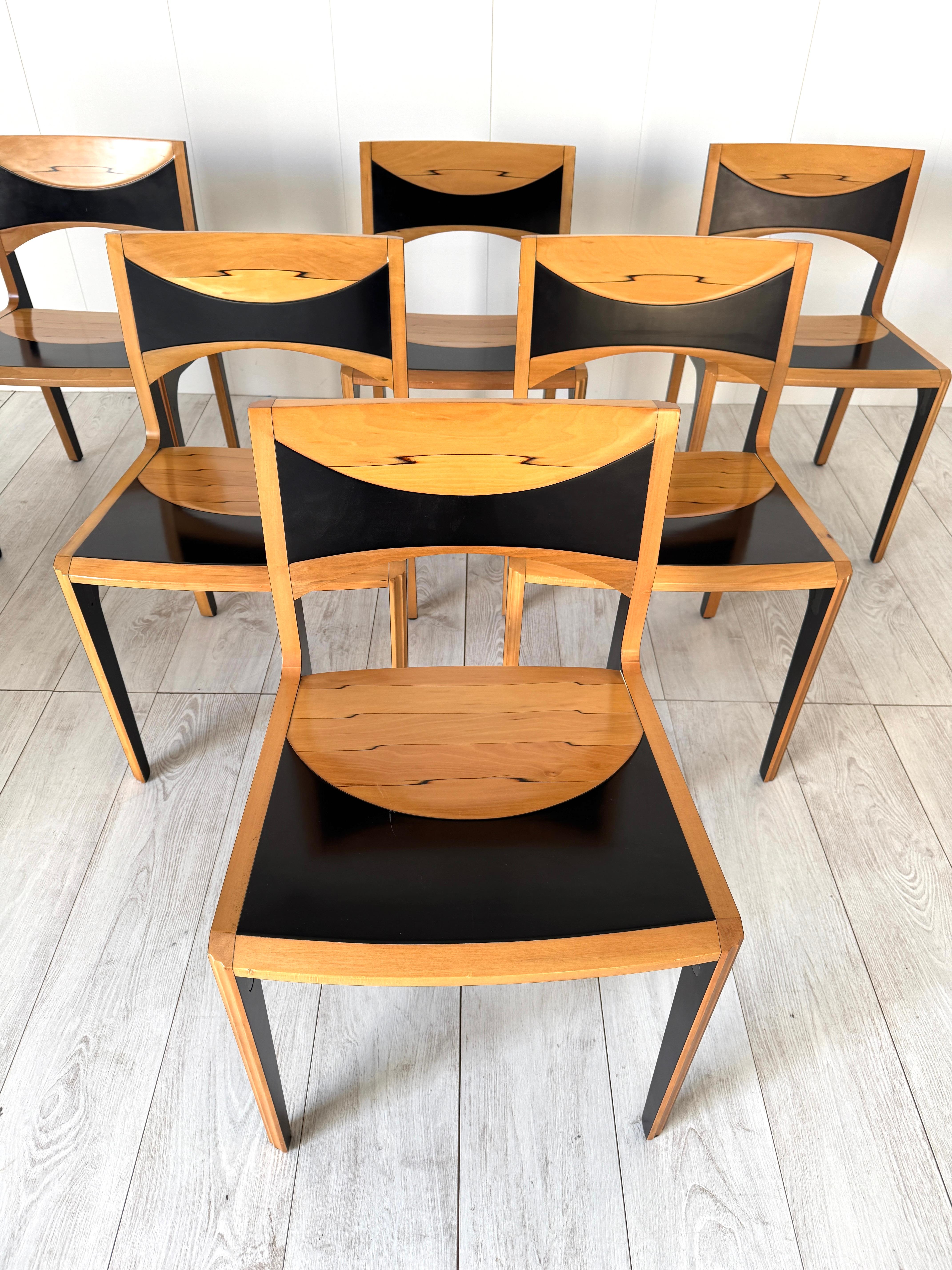 Afra und Tobia Scarpa, Sechs Stühle mod. Damasco, Prod. MaxAlto 70s im Angebot 3