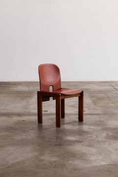 Afra & Tobia Scarpa "121" Dining Chair for Cassina, Red Leather, 1965
