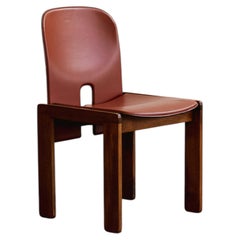 Afra & Tobia Scarpa "121" Dining Chair for Cassina, Red Leather, 1965