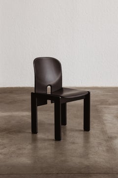Afra & Tobia Scarpa "121" Dining Chair for Cassina, Total Black, 1965