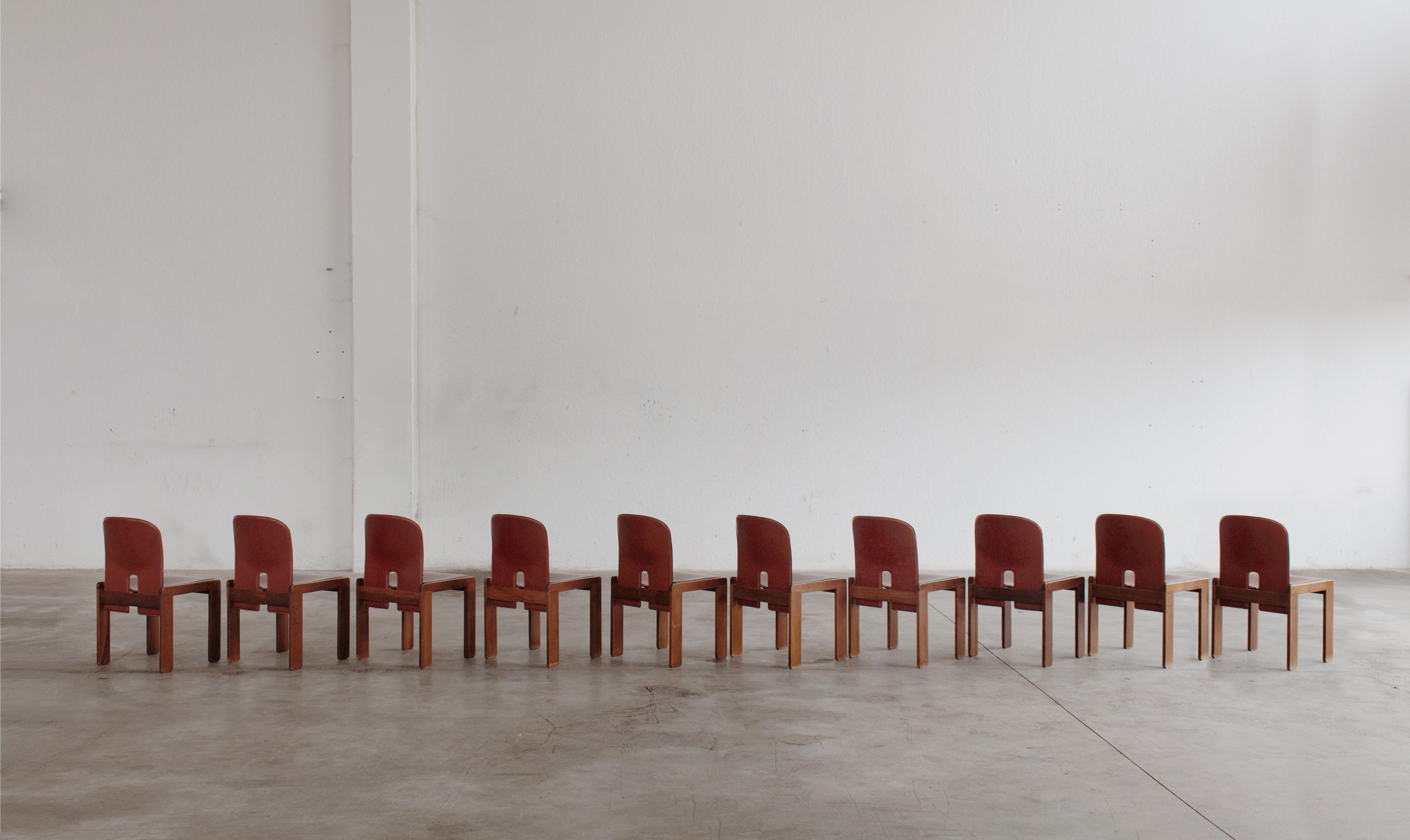 Esszimmerstühle „121“ von Afra & Tobia Scarpa für Cassina, 1965, Set von 10 Stühlen 5