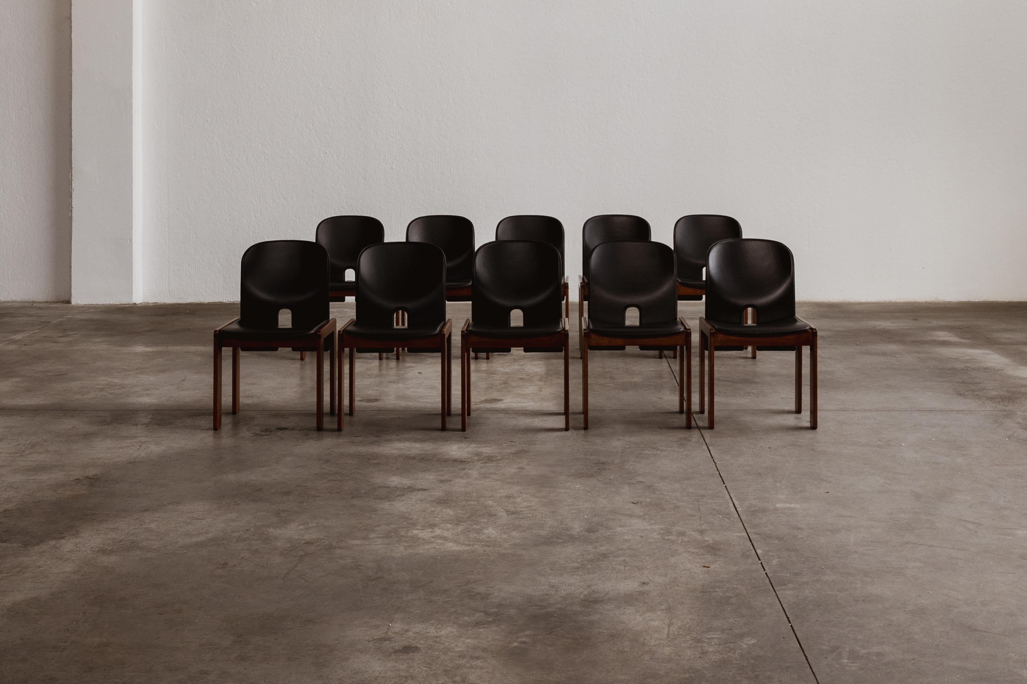 italien Chaises à manger 121 d'Afra & Tobia Scarpa pour Cassina, 1965, ensemble de 10 pièces en vente