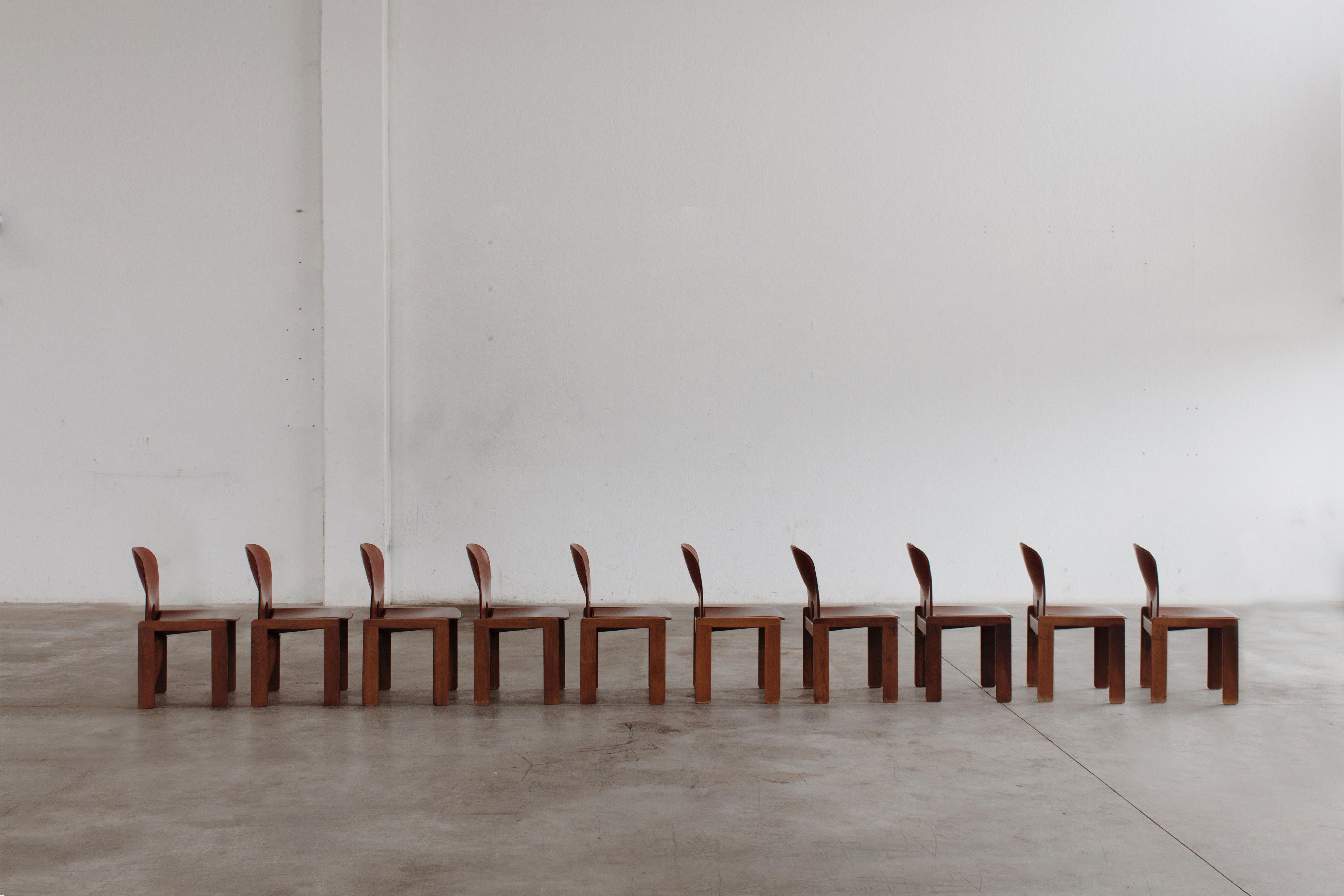 Esszimmerstühle „121“ von Afra & Tobia Scarpa für Cassina, 1965, Set von 10 Stühlen 1
