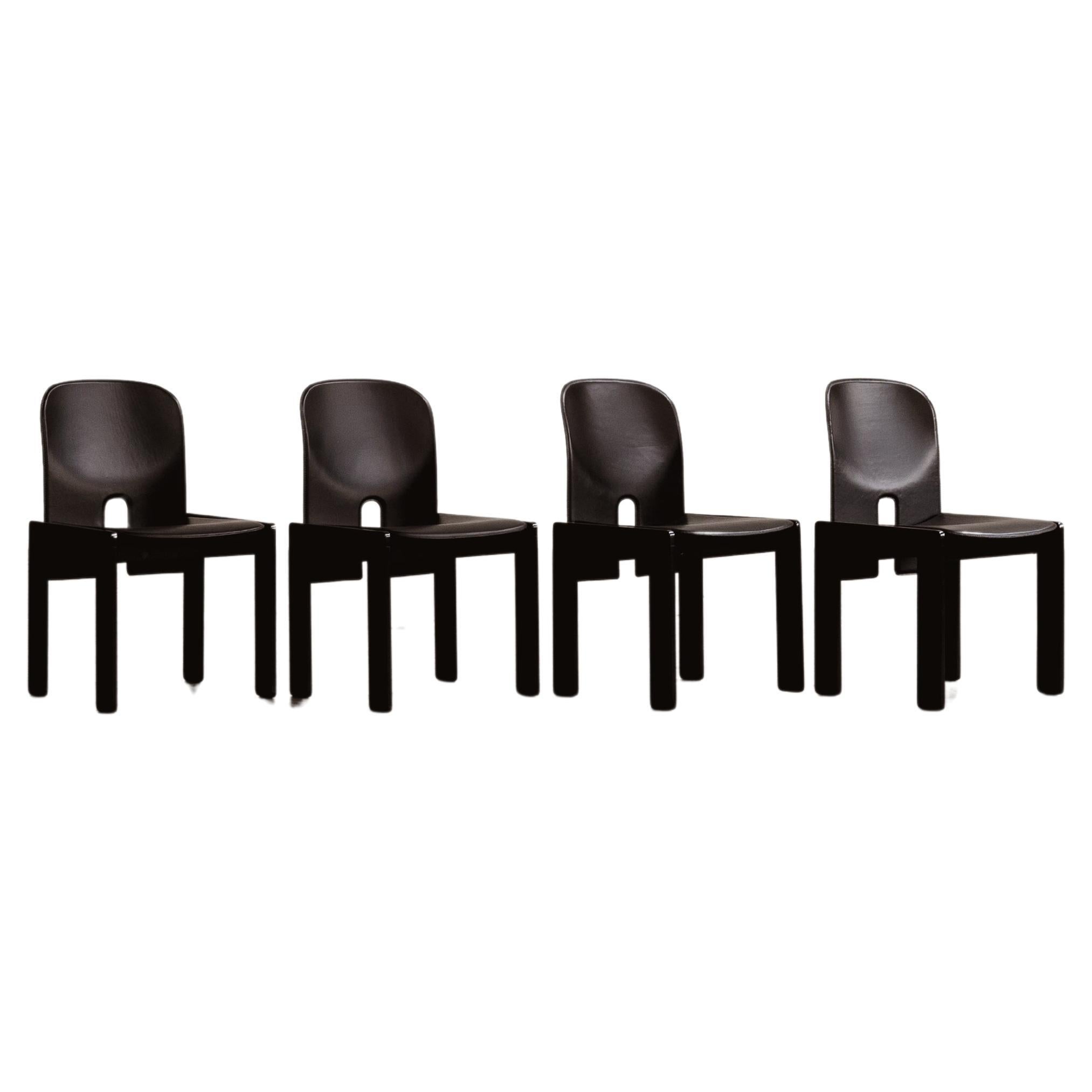 Afra & Tobia Scarpa "121" Dining Chairs for Cassina, 1965, Set of 4