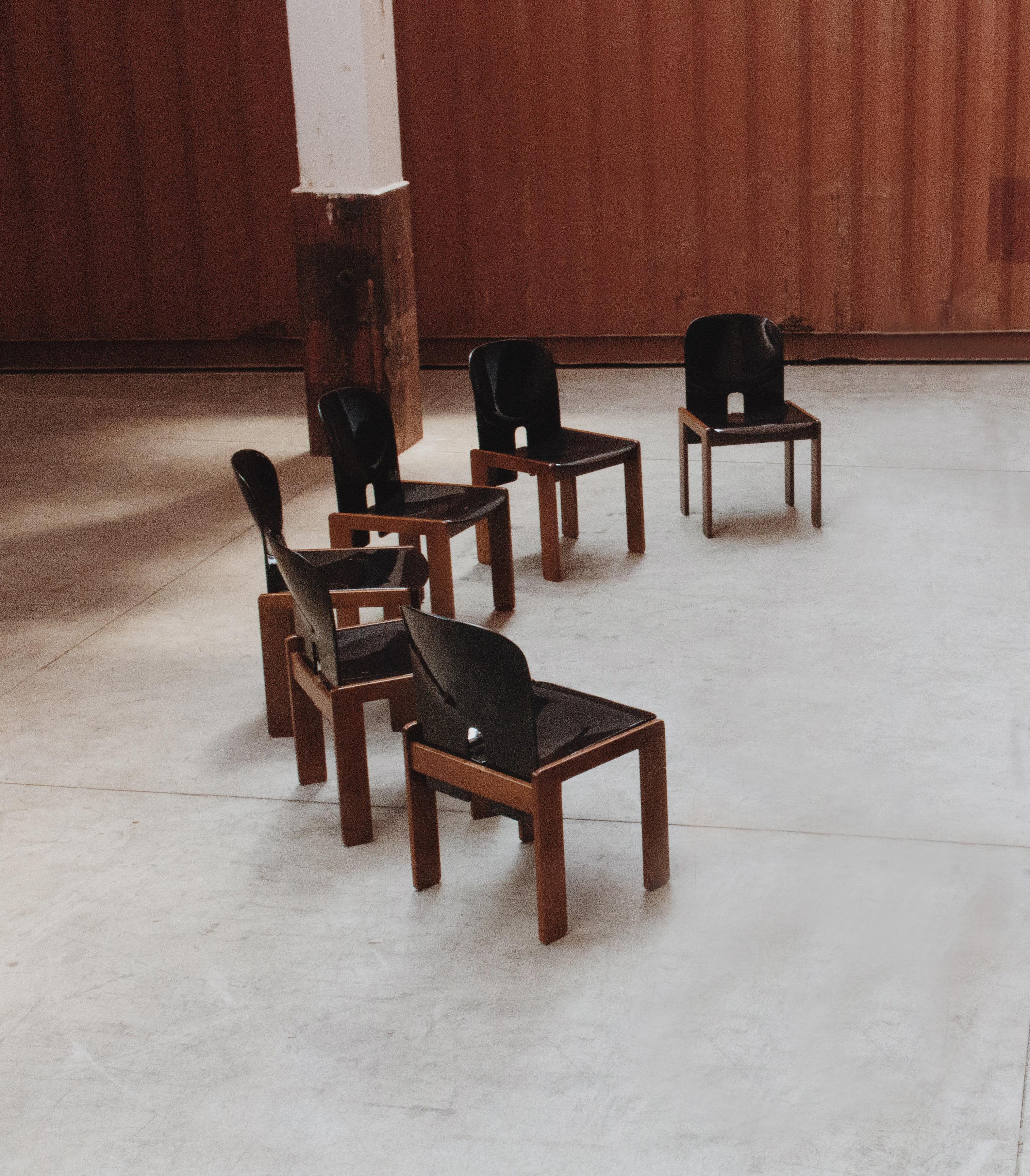 Esszimmerstühle „121“ von Afra & Tobia Scarpa für Cassina, 1965, 6er-Set (Moderne der Mitte des Jahrhunderts) im Angebot