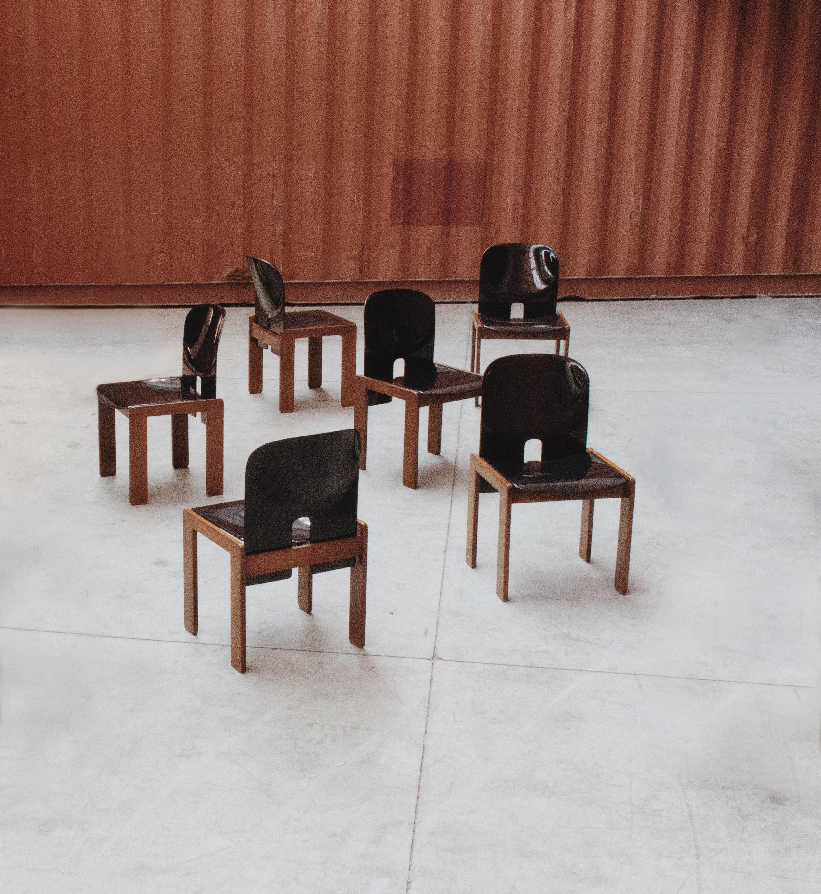 Esszimmerstühle „121“ von Afra & Tobia Scarpa für Cassina, 1965, 6er-Set im Angebot 1