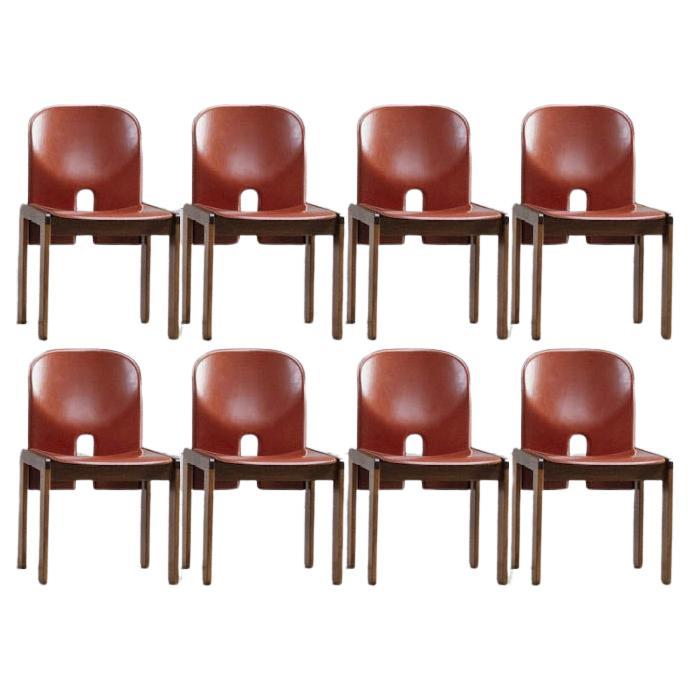 Afra & Tobia Scarpa ensemble de 8 chaises de salle à manger 121 pour Cassina, 1965 en vente