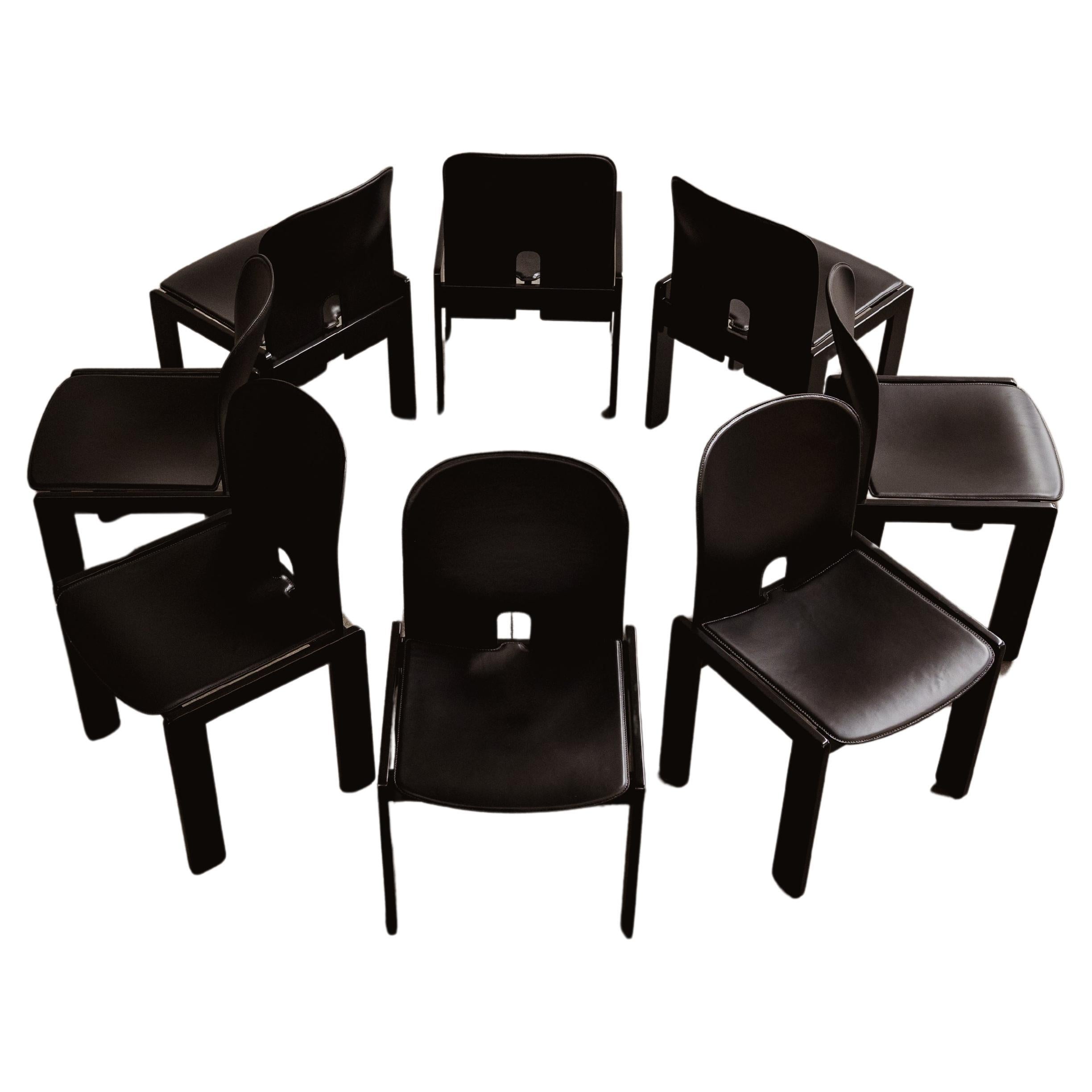 Afra & Tobia Scarpa "121" Dining Chairs for Cassina, 1965, Set of 8