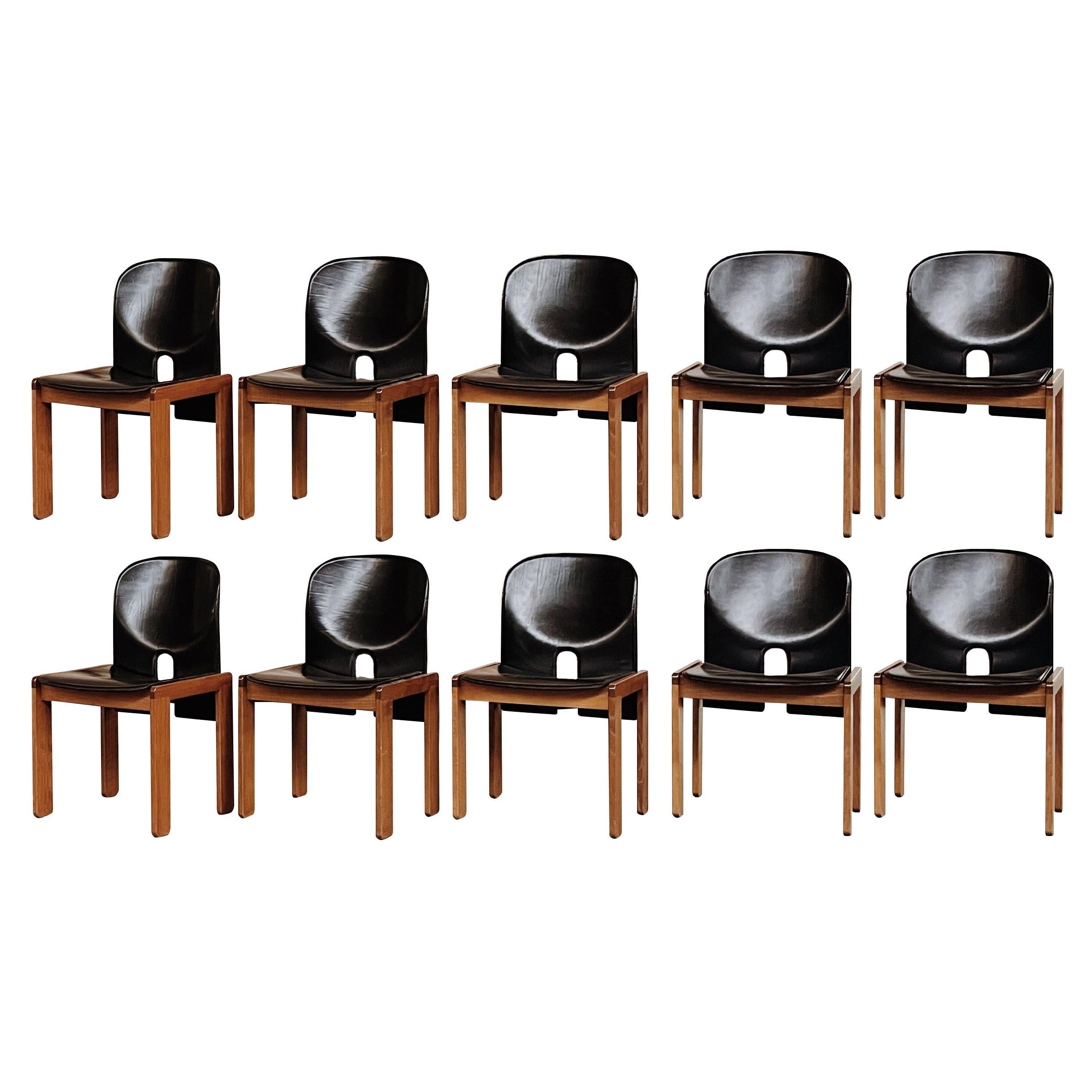 Afra & Tobia Scarpa "121" Dining Chairs for Cassina, 1968, Set of 10
