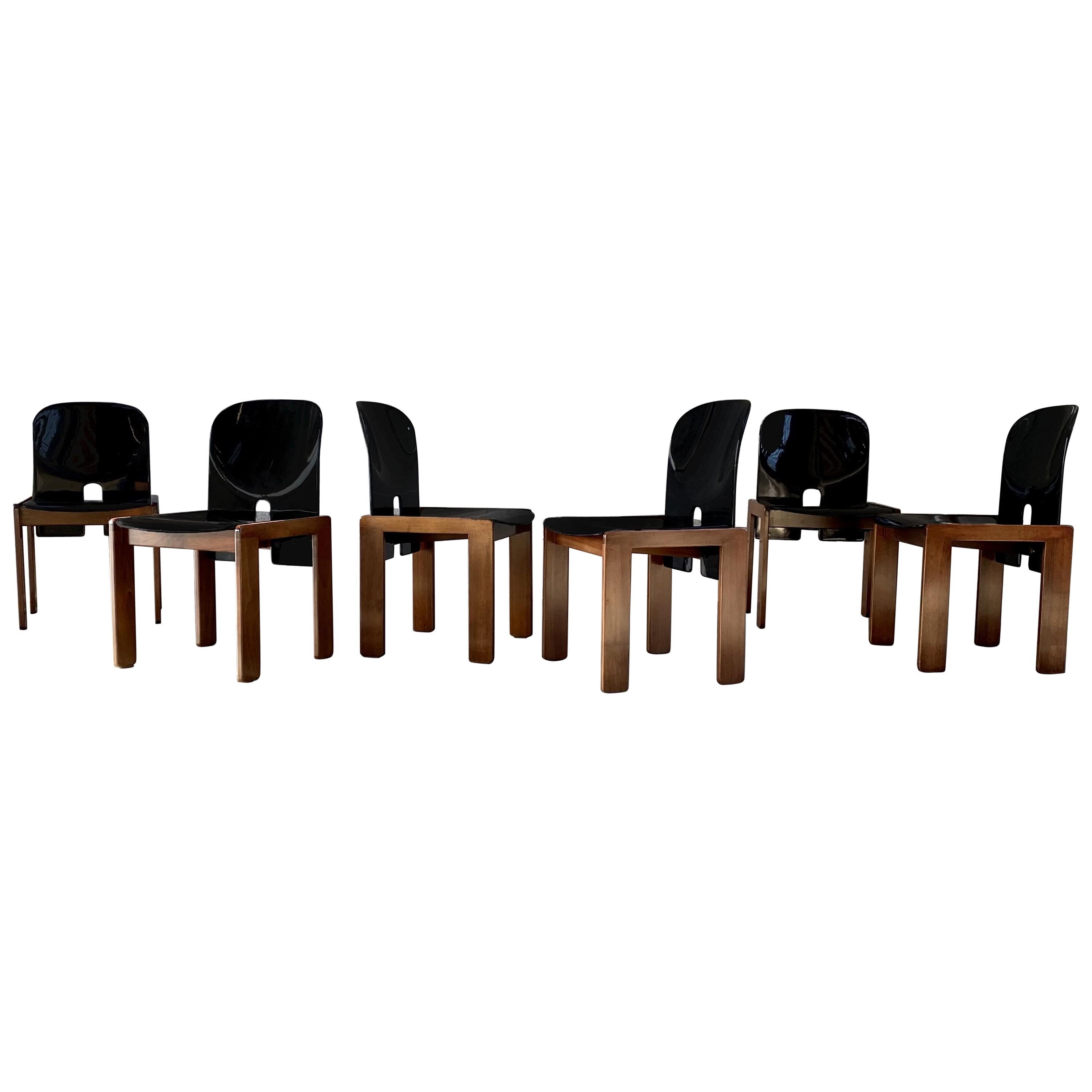 Afra & Tobia Scarpa "121" Dining Chairs for Cassina, 1968, Set of 6