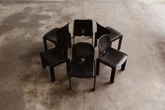 Sedie da pranzo "121" di Afra & Tobia Scarpa per Cassina, Nero Totale, 1965, Set di 6