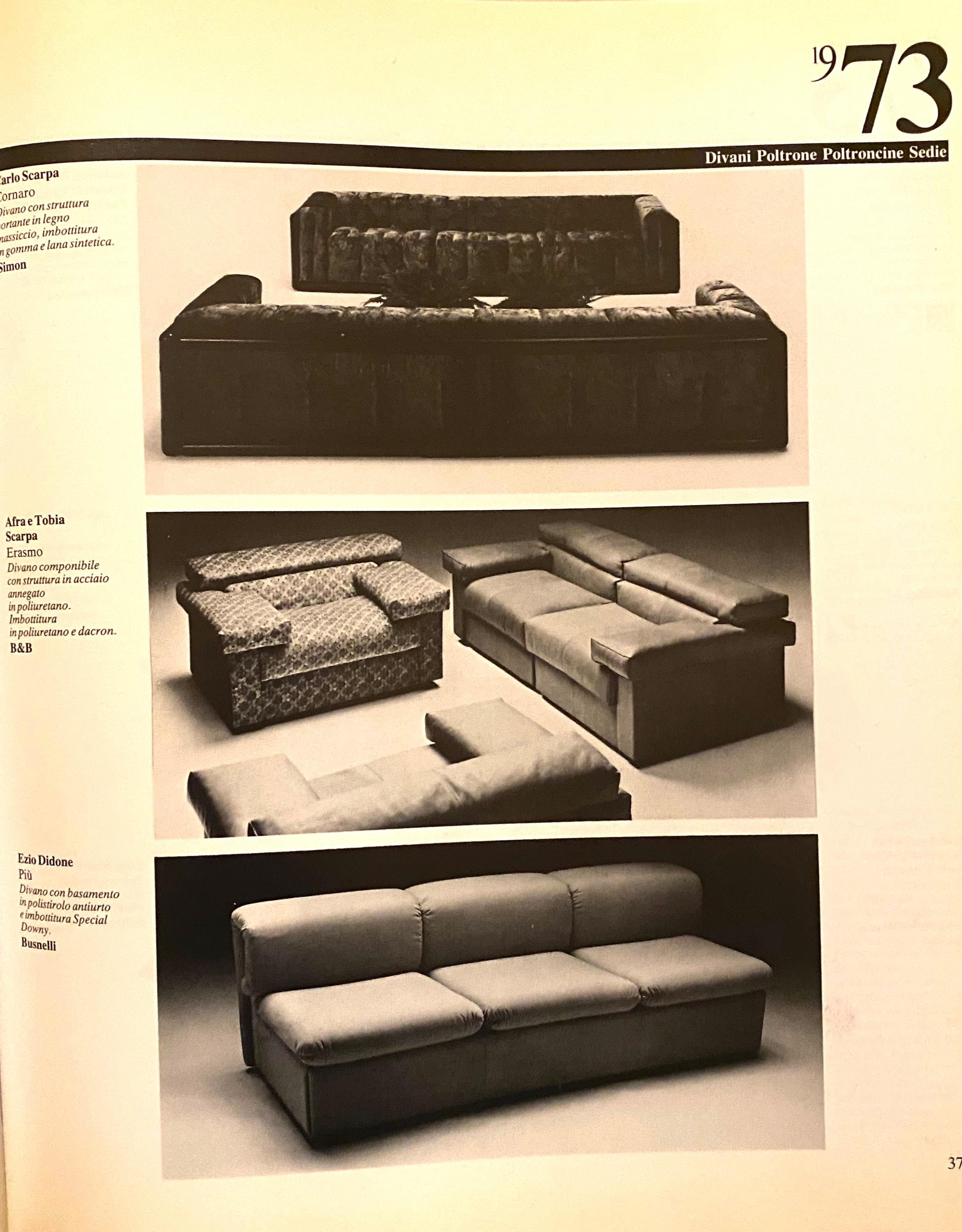 Afra & Tobia Scarpa 2 Seater 'Erasmo' Black Leather Sofa + Table B&B Italia 1973 In Good Condition For Sale In bergen op zoom, NL