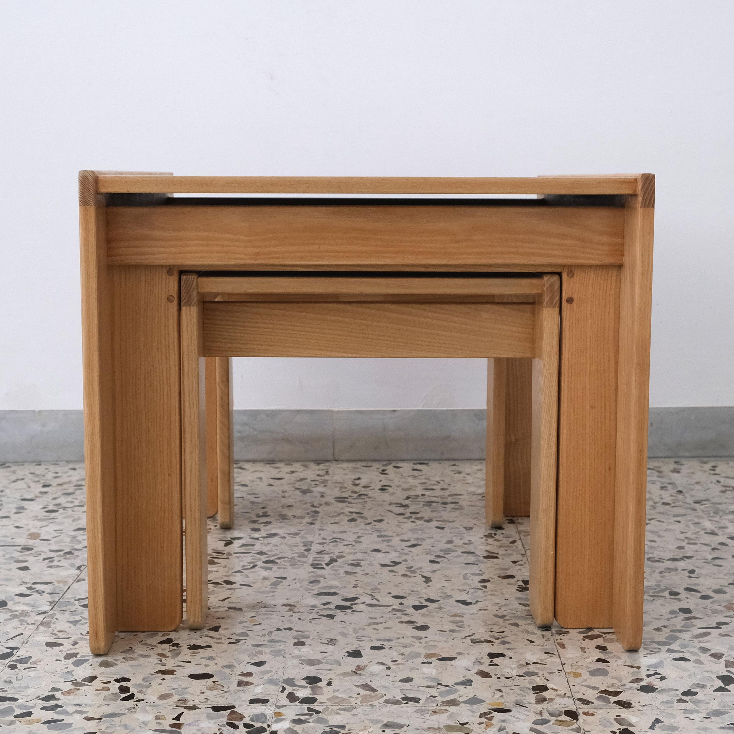 Italian Afra & Tobia Scarpa, 777, Nesting Tables, Cassina, 1967 For Sale