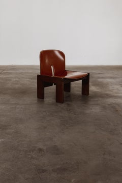 Afra & Tobia Scarpa "925" Easy Chair for Cassina, Red Leather, 1966