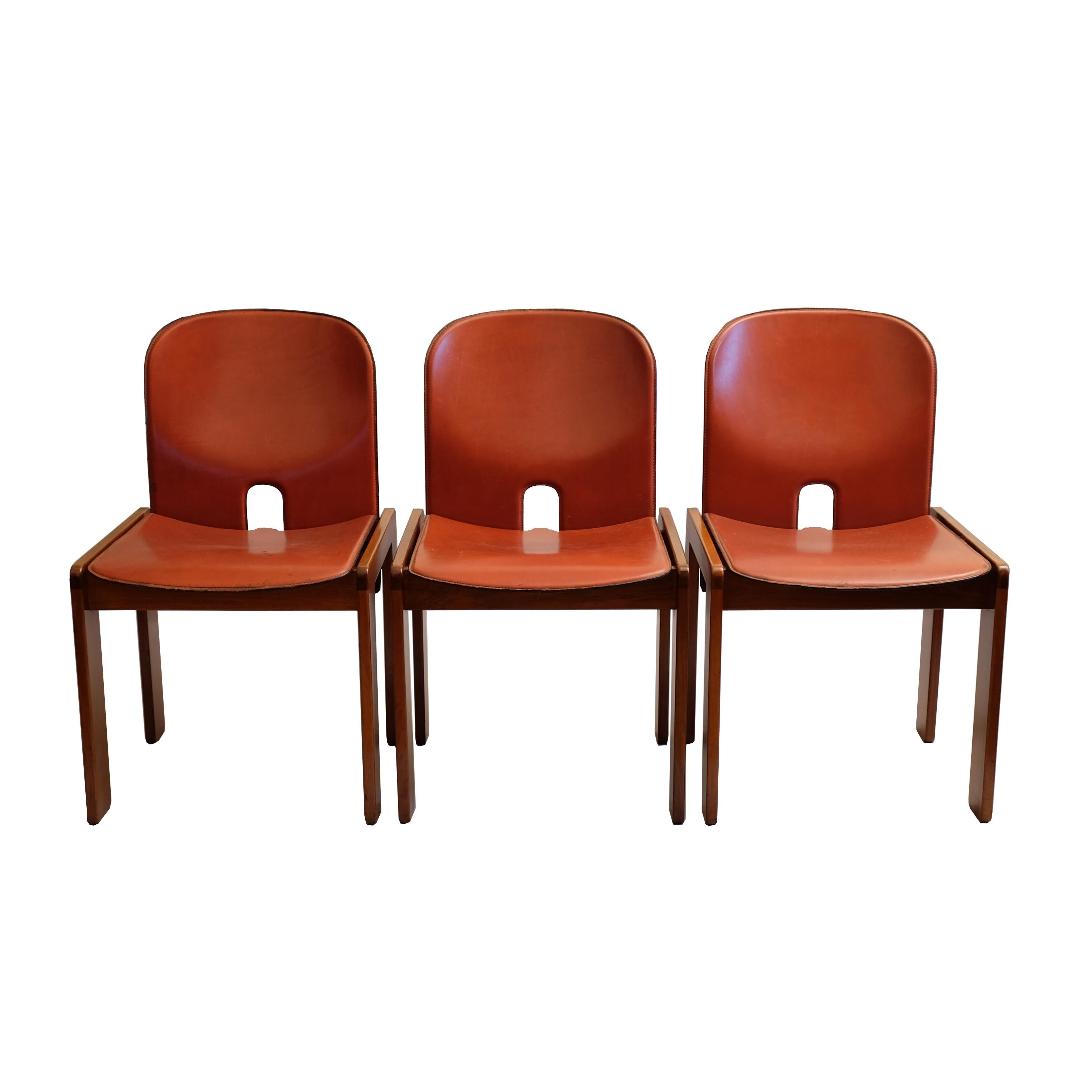 Modern Afra & Tobia Scarpa, a Set of Six Chairs, Model 121, Cassina, 1960s