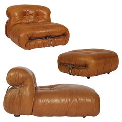 Afra & Tobia Scarpa, a Set of Two Soriana Lounge Chairs and Ottoman, Cassina