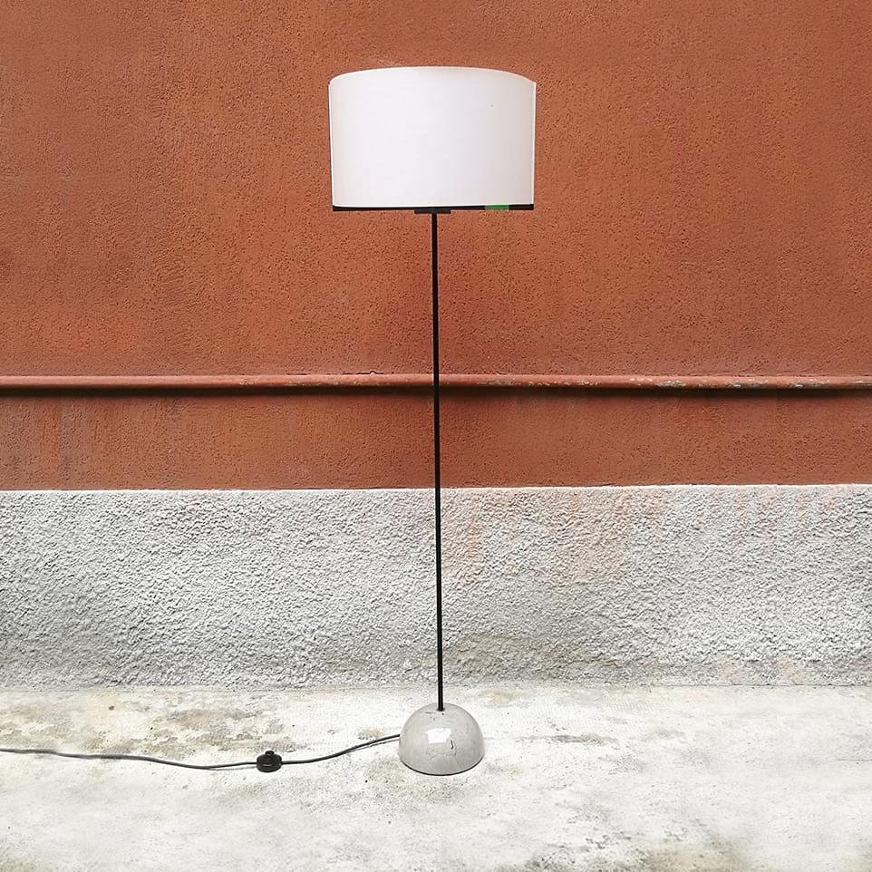 Italian Abate floor lamp by Afra & Tobia Scarpa for Ibis, 1980s
Very rare and important Abate floor lamp designed by Afra & Tobia Scarpa. 
The base is in semicircular gray marble and the plant in black steel. The lampshade in particular allows it to