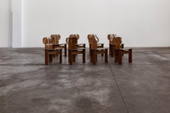 Afra & Tobia Scarpa "Africa" Chairs for Maxalto, Dark Brown, 1975, Set of 8