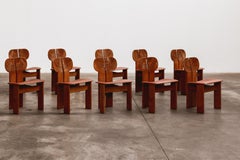 Afra & Tobia Scarpa "Africa" Stühle für Maxalto, Rötlich Brown, 1975, 10er Set