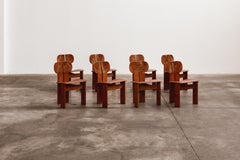 Afra & Tobia Scarpa "Africa" Stühle für Maxalto, Rötlich Brown, 1975, 8er Set