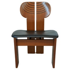Afra & Tobia Scarpa Silla de comedor 'Africa' - Nogal y cuero, 1975