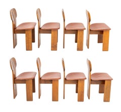 Afra & Tobia Scarpa "Africa" Dining Chairs, 8