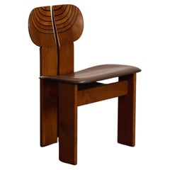 Afra & Tobia Scarpa "Africa" Chair for Maxalto, Dark Brown Leather, 1975