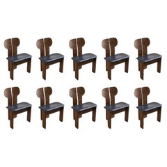 Vintage Afra & Tobia Scarpa "Africa" Dining Chairs for Maxalto, 1975, Set of 10