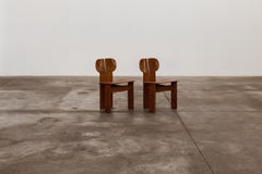 Chaises Afra & Tobia Scarpa "Africa" pour Maxalto, Reddish Brown, 1975, Ensemble de 2