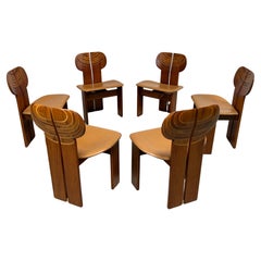 Afra & Tobia Scarpa "Africa" Dining Chairs for Maxalto, 1975, Set of 6