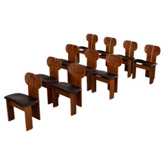 Afra & Tobia Scarpa "Africa" Dining Chairs for Maxalto, Black, 1975, Set of 10
