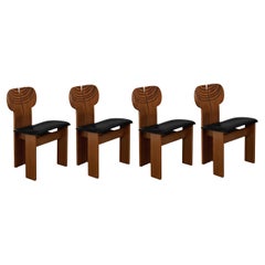 Afra & Tobia Scarpa "Africa" Dining Chairs for Maxalto, Black, 1975, Set of 4