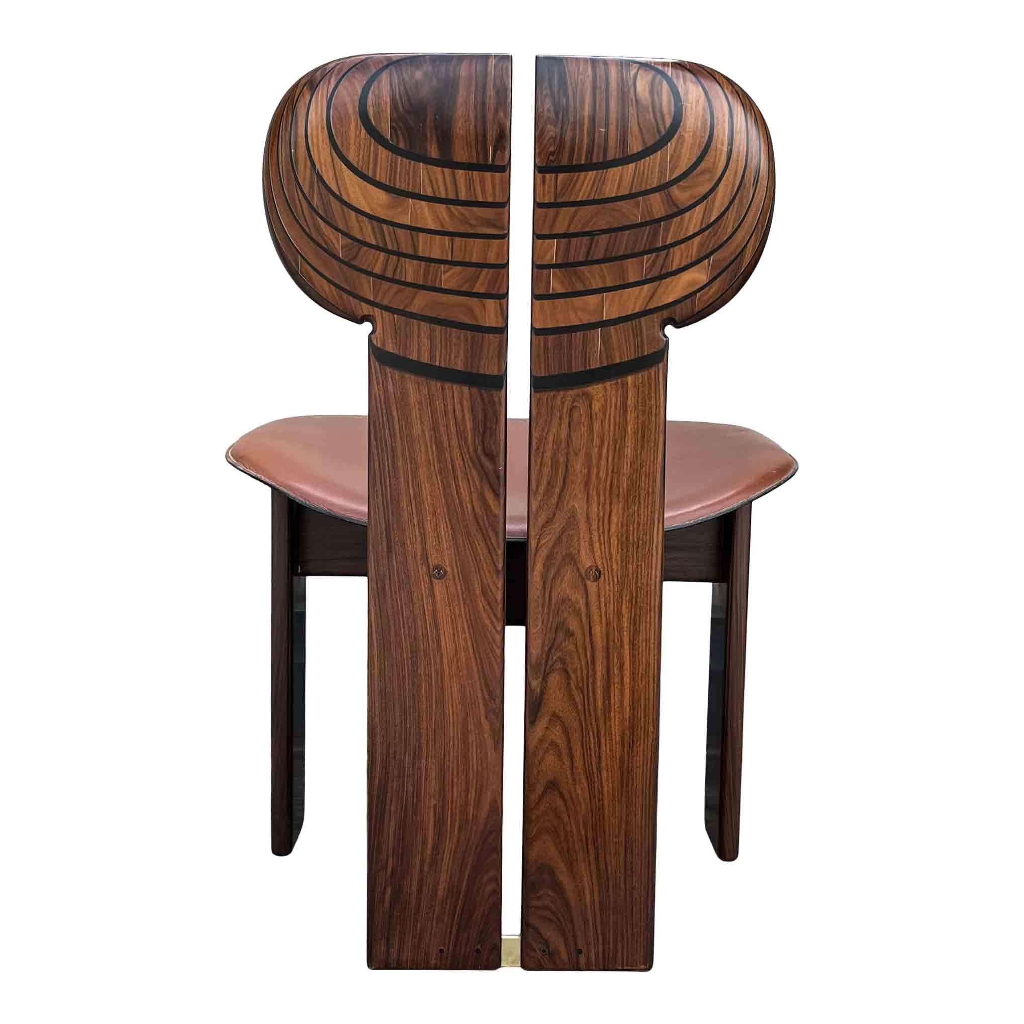 Afra & Tobia Scarpa Africa Dining Room Set for Maxalto, 4 Chairs and Table, 1976 For Sale 2