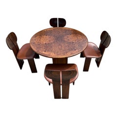 Ensemble de salle à manger Afra & Tobia Scarpa Africa pour Maxalto, 4 chaises et table, 1976