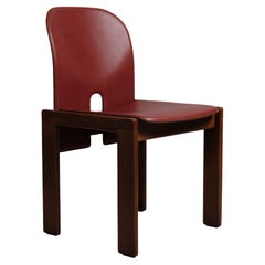 Afra & Tobia Scarpa Aniline English Red Leather "121" Chair for Cassina, 1967