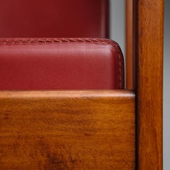 Afra & Tobia Scarpa Aniline Red Leather 121 Chairs for Cassina, 1967, Set of 12