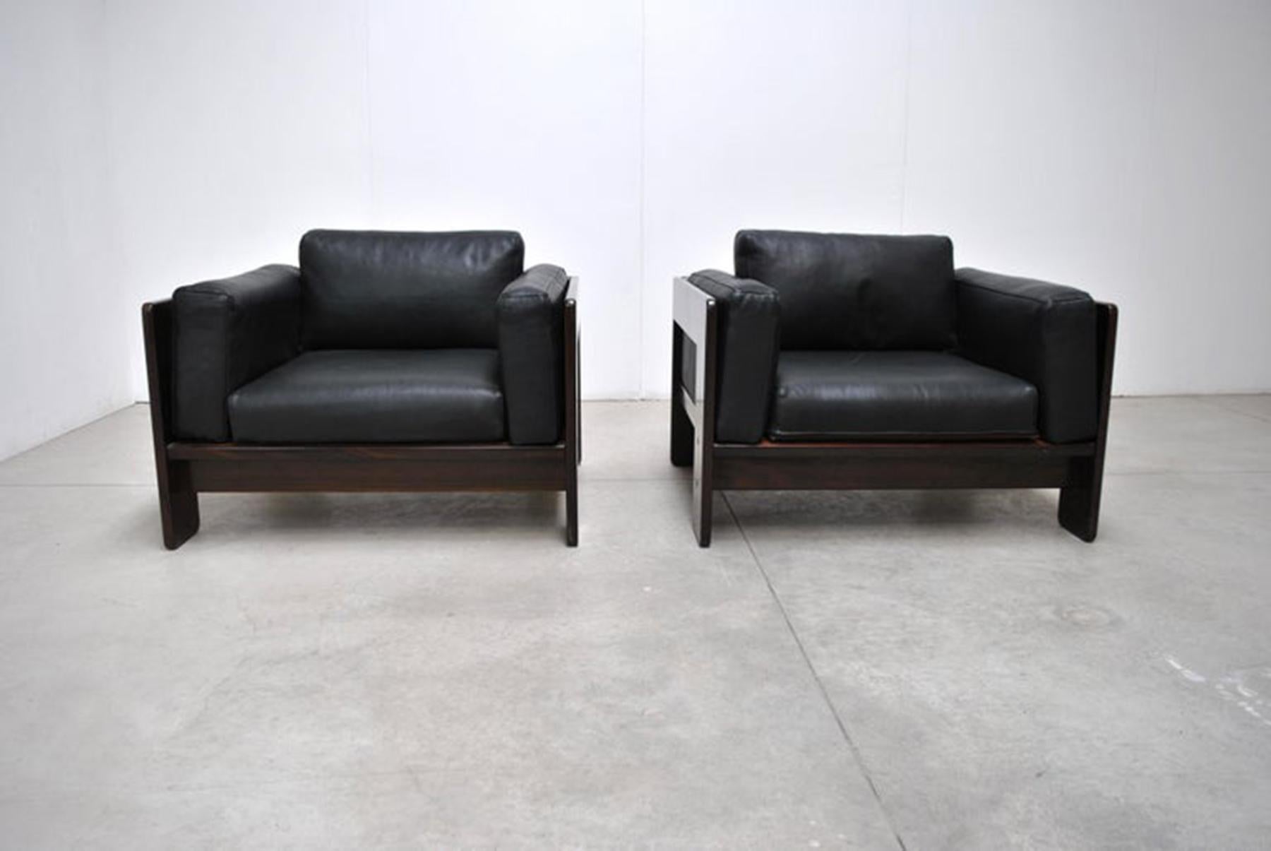 Leather Afra & Tobia Scarpa Armchair for Gavina 70's