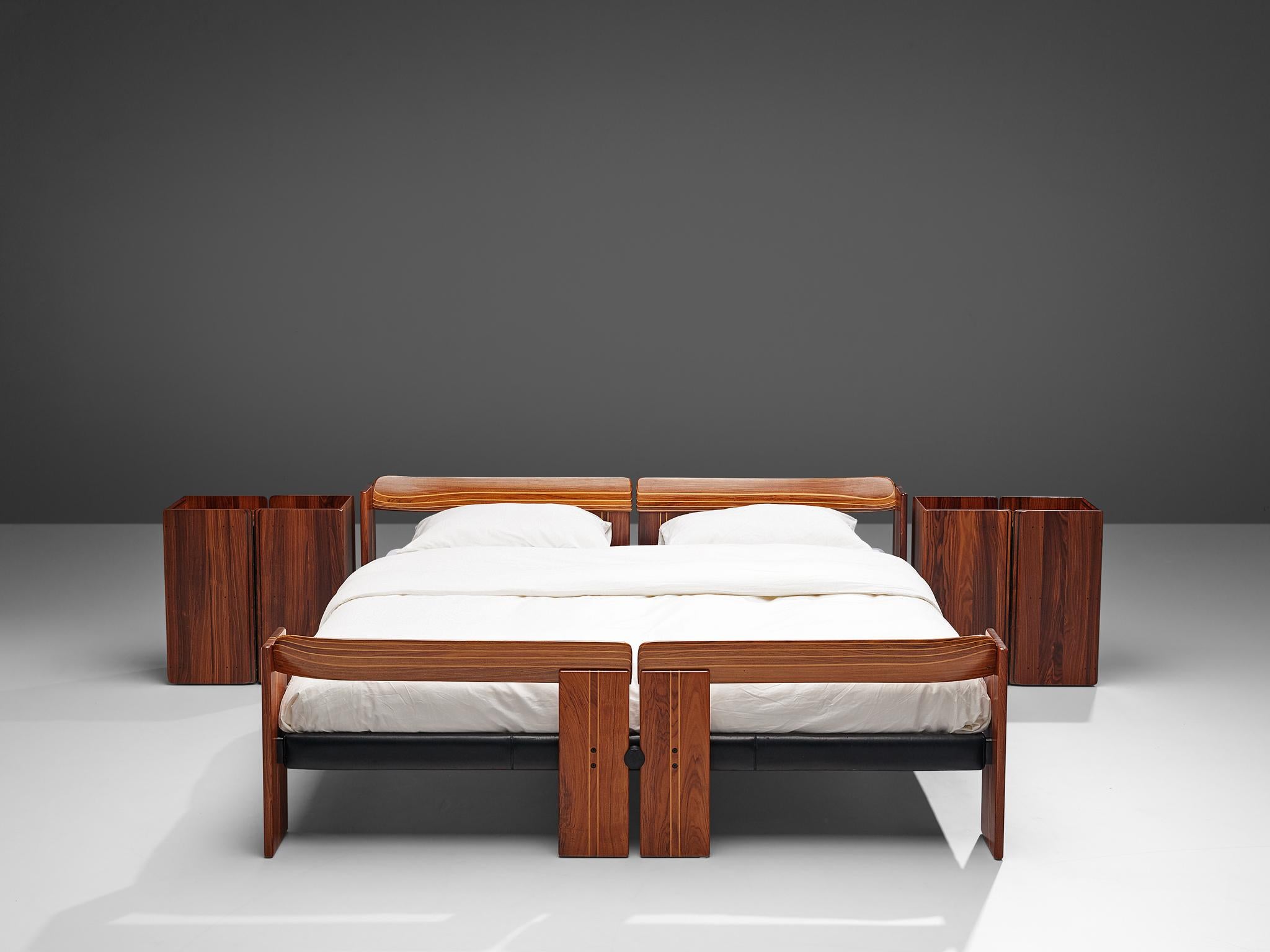 Afra & Tobia Scarpa, 'Artona' bed with nightstands, rosewood and metal, Italy, 1975.

The Artona line by the Scarpa duo was in fact the first line ever produced by Maxalto, the specialist division of B&B Italia. Maxalto was originally set up in 1975